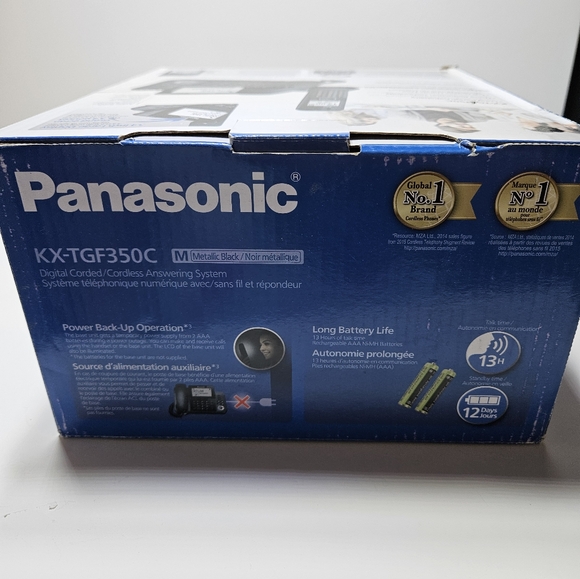Panasonic Digital Corded/Cordless Answering System, 1 Handset, KX-TGF350C - Picture 2 of 3